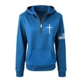 thumbnail image 4 of Hoodies for Women Hoodie Retro Sweatshirt Zip Up American Flag Long Sleeves Sweatshirt Tops Hemlock, 4 of 4