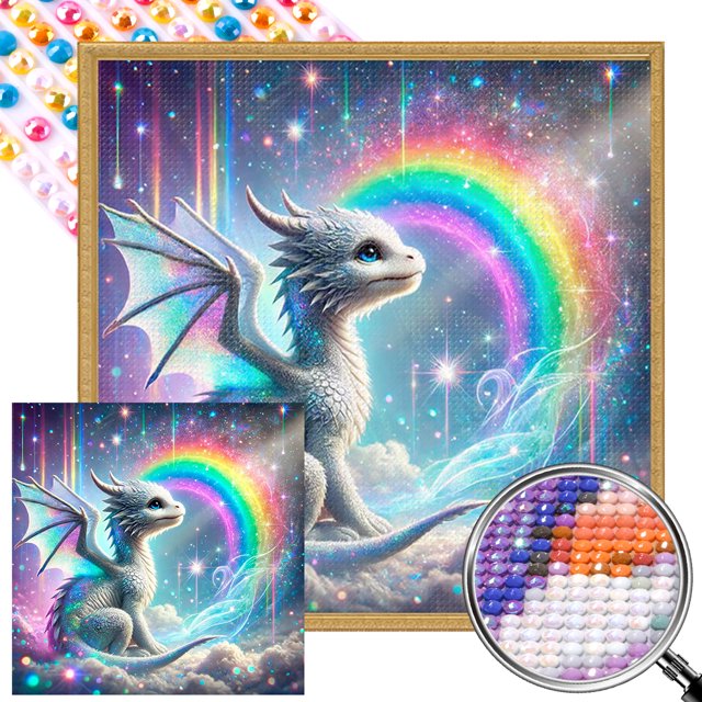 Kit AB 5D DIY Taladro Dragón Arcoíris 45x45cm