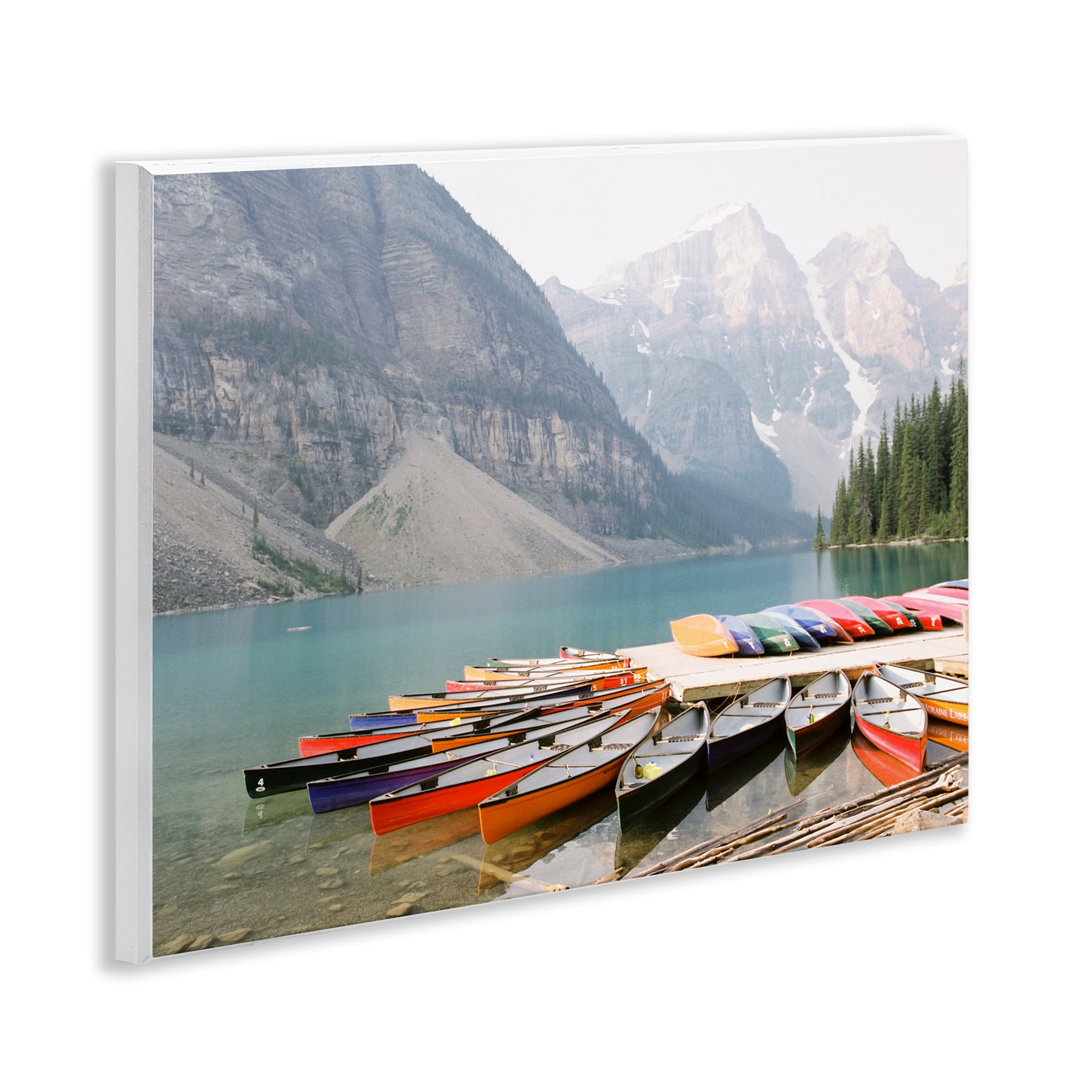 Stupell Industries Cliffside Canoe Dock Landscape Photography Unframed Art Print Wall Art, 14 x 11