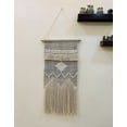 thumbnail image 3 of NATURE4U Woven Wall Hanging Home Decor Bohemian Beige Geometric Handmade Art Decor with Fringe and Tassle-Elegant Apartment Bedroom Dorm Room Door Decoration, 17.5" W x 32" L, 3 of 4