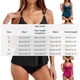 thumbnail image 3 of Tankini Traje de baño de dos piezas para mujer Tankini Cuello en V Parte superior de baño fluida con parte inferior Traje de baño de dos piezas para mujer Trajes de baño tankini para mujer Traje de ba, 3 of 8