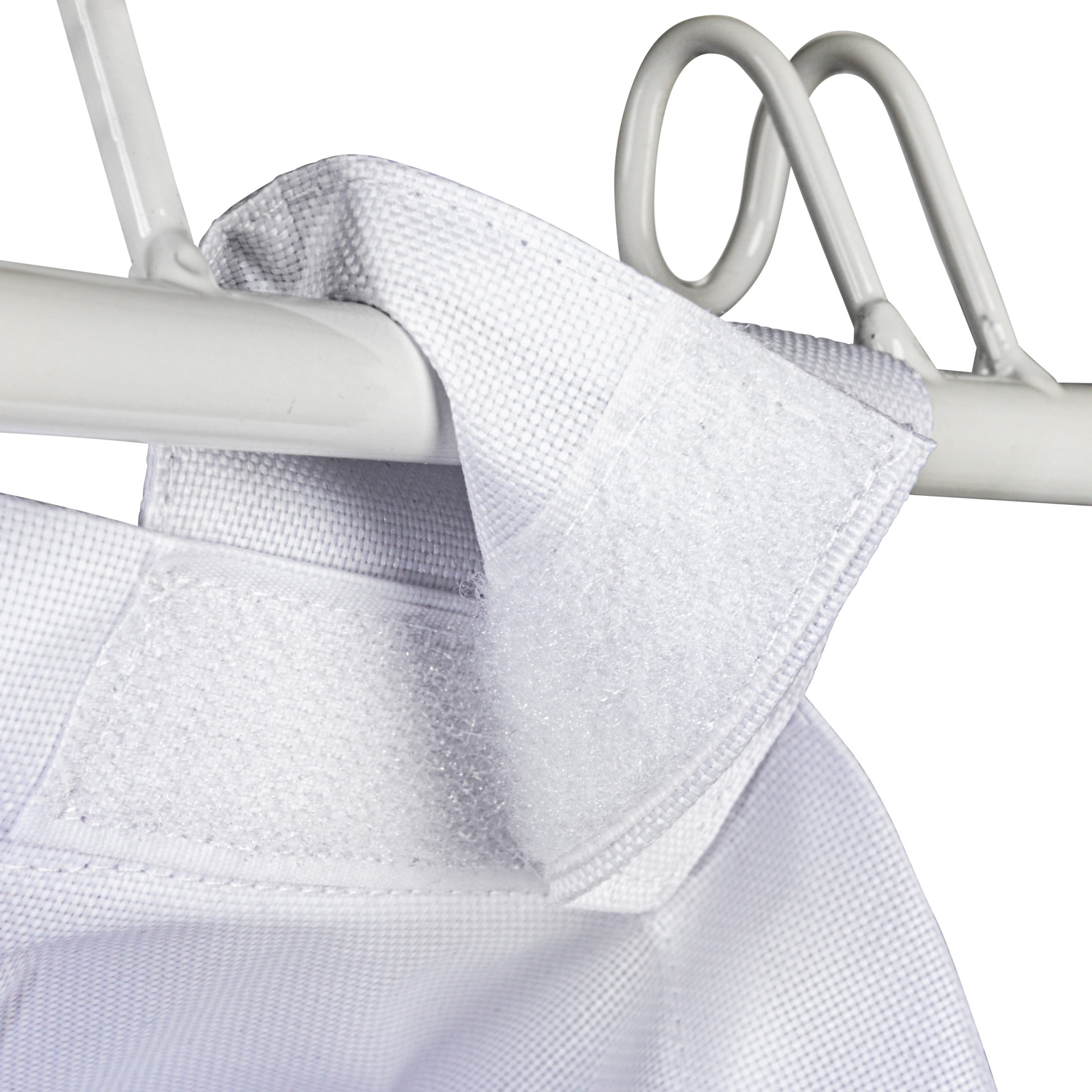 Household Essentials Rolling Laundry Hamper, Heavy Duty Canvas Bag, 2 Load Capacity, Foldable Frame, White Bag with Velcro Fasteners, White