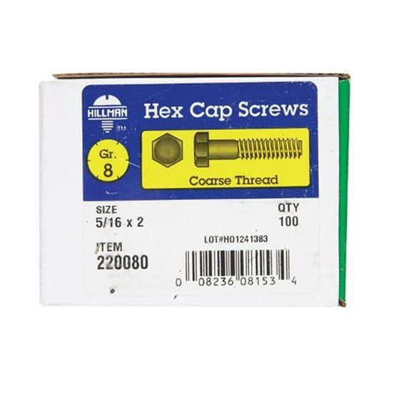 220080 0.312 x 2 in. NC-Y Grade 8 Hex Head Cap Bolt
