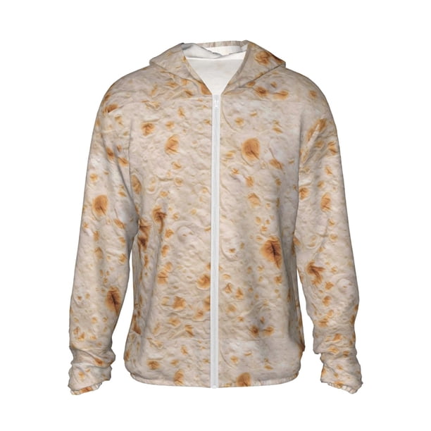 Fotbe Tortilla Chaqueta con Protección Solar UPF 50+ para Hombre y Mujer, Camisa con Capucha y Bolsillos-Small
