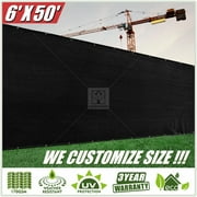 ColourTree 6' x 50' Black Privacy Fence Screen Fence Cover Fabric Mesh - Commercial Grade 170 GSM - Heavy Duty - 3 Years Warranty - Custom Size Available