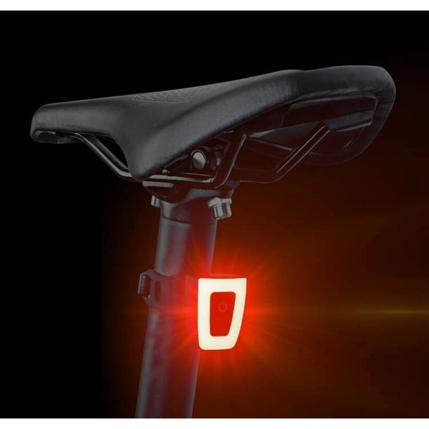 Luz trasera LED para bicicleta | 3 modos de luz trasera | Recargable por USB | Resistente al agua | Potente luz de 20 lm, 8 LED | Para tija de sillín, casco, mochila, bicicleta de montaña y patinete