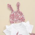 thumbnail image 5 of Bagilaanoe 3pcs Newborn Easter Outfits Baby Girl Pants Set Long Sleeve Romper Tops + Floral Flare Trousers + Hat 3M 6M 12M 18M Infant Casual Clothes, 5 of 8