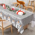 thumbnail image 4 of Christmas Table Cover Gray Snowflake Snowman Tablecloth 60 x 102 Inch Rectangle Picnic Hiking Camper Table Cloth for Xmas Winter Party Supplies Home Kitchen Table Decor, 4 of 6