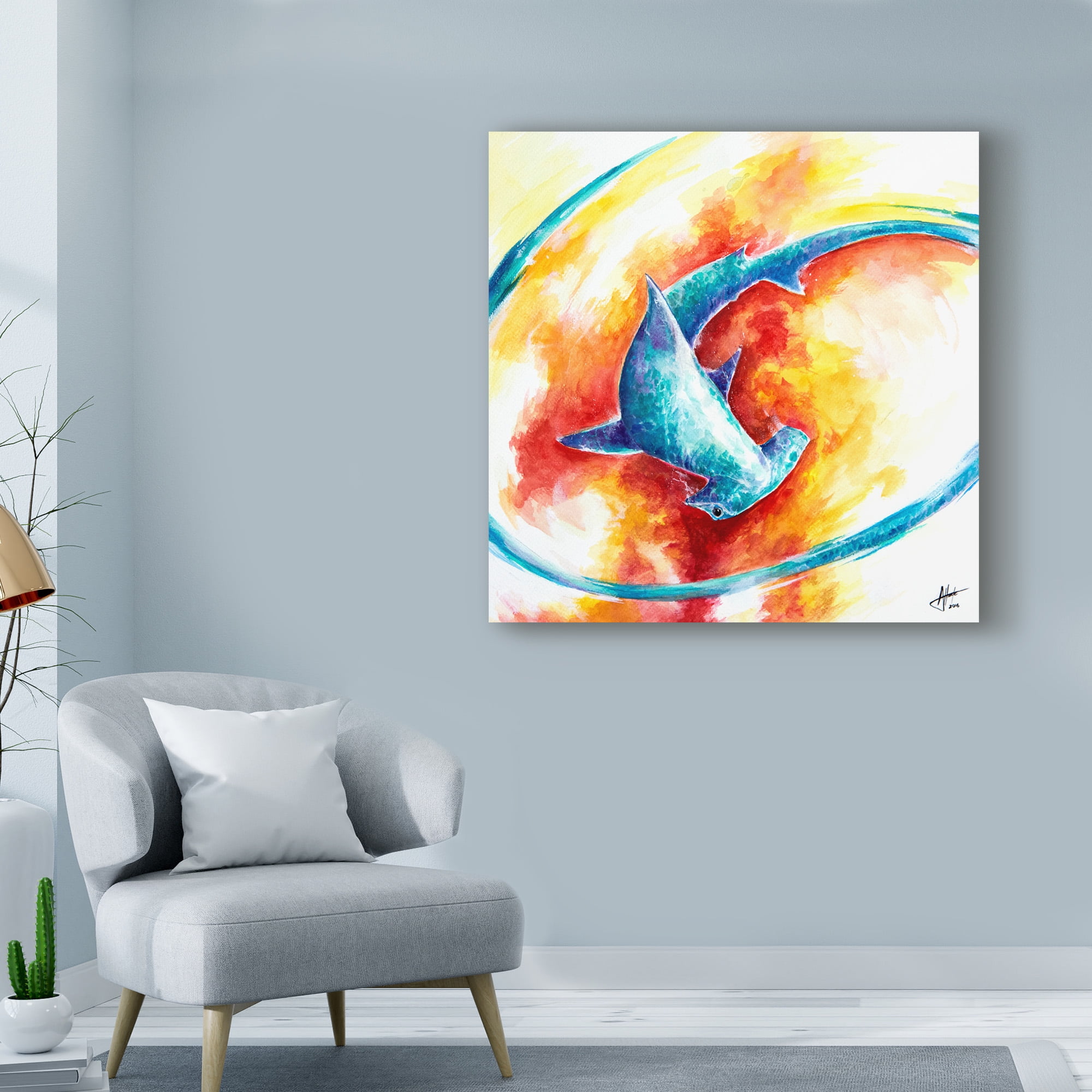 Trademark Fine Art 'Ember Water Color' Canvas Art by Marc Allante