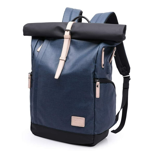 Laptop Backpack Women Men, Roll Top Backpack School Backpack 15.6 Inch Water-Repellent Anti-Theft Daypack, Day Backpack With Usb Trekking Backpacks School Bags Boys Girls Teenagers