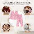 thumbnail image 7 of Logiee Pink Bows Print Womens Pajamas Set,Long Sleeve Sleepwear,Button Down Lounge Set 2 Pieces,Soft Nightwear Pjs Set-Medium, 7 of 7