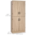 thumbnail image 3 of HOMCOM Armoire de Rangement pour Garde-Manger de Cuisine, Garde-Manger à 6 Niveaux avec 4 Portes, Naturel, 3 of 9