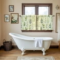 thumbnail image 4 of Sage Green Leaves Tier Curtains 36 Inch Length, Summer Botanical Farmhouse Leaf Cafe Short Curtains for Bathroom Over Sink, Small Kitchen Curtain Light Filtering Tiered Drapes 2 Panels 27.5"Wx36"L, 4 of 8