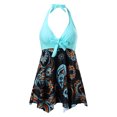 thumbnail image 5 of Gibobby Trajes de Natación para Mujer Trajes de baño con pantalones cortos para niños Piezas de traje de baño impresas Dos trajes de baño para mujer Conj(Azul claro,CH), 5 of 5