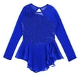 thumbnail image 3 of Kvysinly Kids Girls Sparkly Sequins Ballet Lyrical Dance Dress Long Sleeve Gymnastic Tutu Leotard Royal Blue 6, 3 of 5