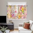 thumbnail image 5 of Spring Floral Kitchen Curtains Short 45 Inch Length, Elegant Watercolor Botanical Summer Flower Grommet Top Bedroom Living Room Curtains, Light Filtering Cafe Curtain Drapes 2 Panels Set 84''x45'', 5 of 9