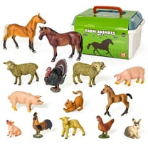 Variety4all Farm Realistic Animal Figures Playset Playmat & Storage Box, Non-Toxic Hand Painted Educational Toys