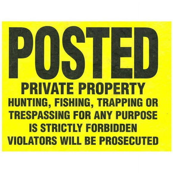 Hillman Group 845771 11 x 11 in. Black & Yellow Posted Private Property Tyvek Sign - 100 Piece