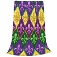 thumbnail image 2 of Bingfone Mardi Gras4 Print Flannel Fleece Blanket Throw Blanket For Bed,Sofa,Couch,Travel,Camping(60"X50"), 2 of 9