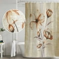 thumbnail image 4 of Polyester Fabric Brown Ombre Daisy Shower Curtain, Farmhouse Vintage Floral Botanical Waterproof Bathtub Curtain Bathroom Decor Set with Hooks 72 x 78 Inches, 4 of 6