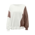 thumbnail image 6 of Fesfesfes Fall And Winter Sweater Women's Casual O-Neck Pullover Blouse Long Sleeve Color Block Tops Sweater Clearance Under $10, 6 of 7