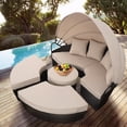 thumbnail image 1 of Costway Rattan Patio Sofa Furniture Round Retractable Canopy Daybed, 1 of 10
