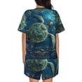 thumbnail image 6 of Daiia Artistic Turtle Earth Pattern Womens Pajama Sets Short Sleeve Pajamas for Women Sets Soft Lounge Sets Casual Round Neck Sleepwear PJS-3X-Large, 6 of 7