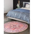 thumbnail image 4 of Unique Loom Timeless Collection Area Rug - Simon (7' 7" Round Red/Teal), 4 of 7