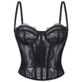 thumbnail image 3 of Sentmoon Shapewear Body Shaper Tummy Control Women Tight Fitting Fishbone Corset Eyelash Lace Shoulder Strap Corset Straps Tank Active for Summer & Hot Weather M, 3 of 7