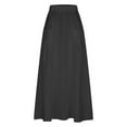 thumbnail image 3 of Women's Casual Plus Size Maxi Skirts High Waist, Pleated, A-Line, with Pockets, Ideal for Travel and Various Occasions, 3 of 4