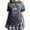 Black Grey, variant on Women's Round Neck T-Shirts, Gothic Short Sleeve Skull Wings Print Relaxed Fit Tops
