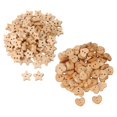 thumbnail image 1 of Juego de 200 botones de madera natural yuxing forma de estrella y corazón para manualidades de costura, 1 of 1