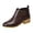 Brown, variant on Women's Trendy Faux Leather Stacked Heel Ankle Boot Comfortable Slip on Chelsea Boots for Ladies Girls