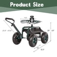 thumbnail image 5 of Kinsuite Garden Hauling Cart Rolling Work Seat Outdoor Utility Lawn Yard Patio Utility Cart 310 Lbs Load Capacity Adjustable Handle 360 Degree Swivel Seat Green, 5 of 9