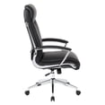 thumbnail image 3 of Executive Black Faux Leather High Back Chair with Padded Arms and Chrome Base, 3 of 6