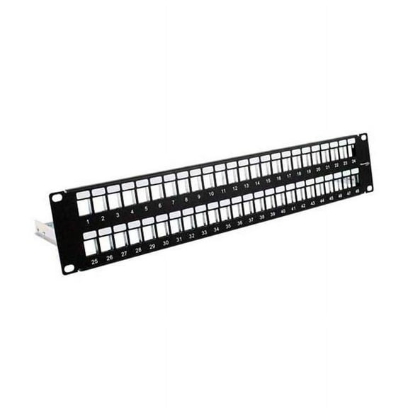 Wavenet WAV-BPPWM-48 19 in. 48 Port 2U Blank Patch Panel, Matte Black