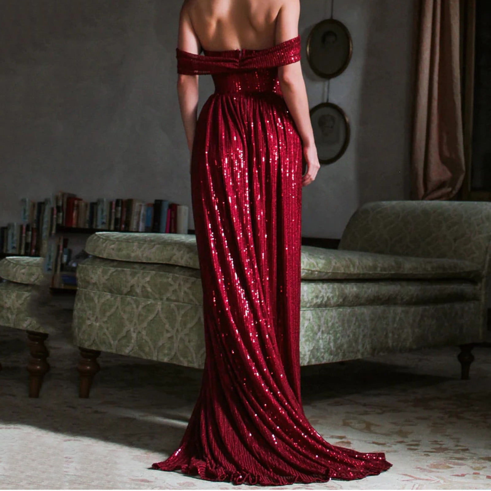 Red Glitter Bridesmaid Dresses