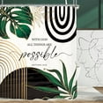 thumbnail image 6 of Black Abstract Modern Shower Curtain Set Minimalist Geometric Plant Leaves Metallic Gold (No Glitter) Polyester Waterproof Cloth Bathroom Curtain with 12 Hooks, 6 of 6
