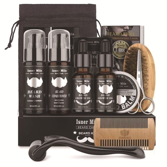 Men's Beard Care Set - Beard Growth Oil + Double-Sided Comb + Balm - Multiple Specifications Available (10PCS)