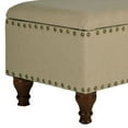 thumbnail image 2 of Benjara Fabric Upholstered Wooden Storage Bench With Nail head Trim, Large, Beige and Brown, 2 of 2