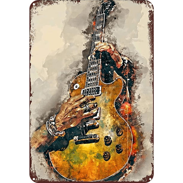 Placa Metal Vintage para Guitarra Barra Pintura Hierro Rectangular Del 30x40cm