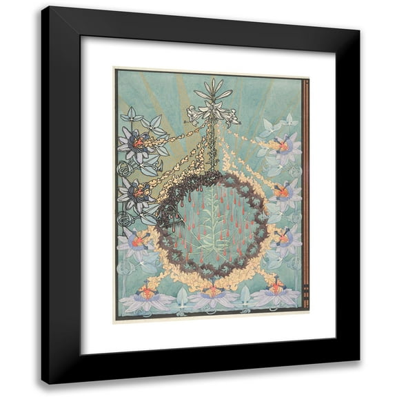 Carlos Schwabe 11x14 Black Modern Framed Museum Art Print Titled - Designs for the Front and Back Cover of ‘The Gospel of Our Lord Jesus-Christ According to Saint Pierre’ (1895)