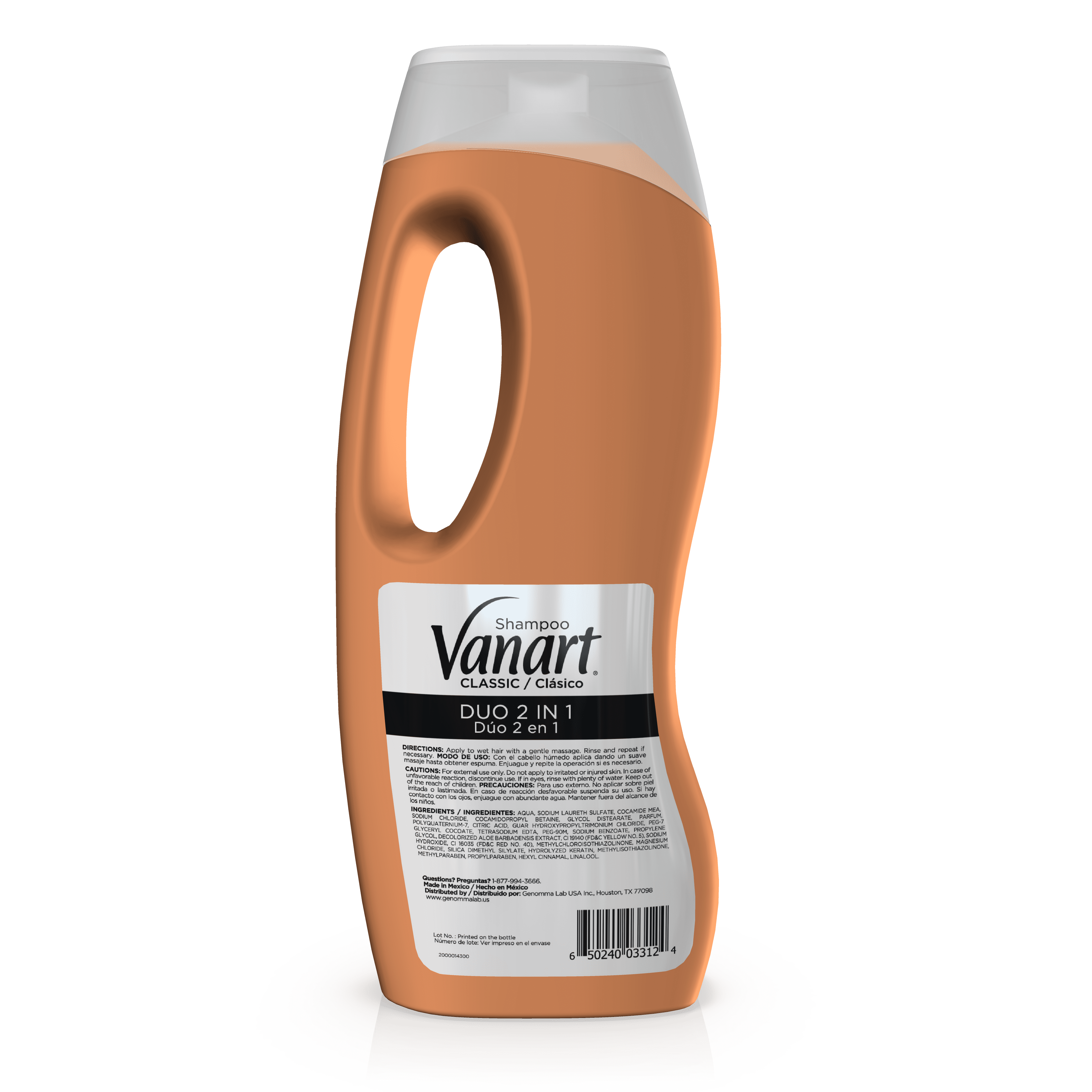 (2 pack) Vanart Classic Duo 2 in 1 Shampoo & Conditioner with Natural Extracts, Complete Care for Healthy Hair 25 Fo Bottle