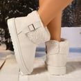 thumbnail image 3 of BERANMEY Winter Boots for Women Comfortable Slip On Faux Fur Suede Warm Snow Ankle Boots Outdoor Shoes, 3 of 8