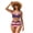 American Flag Dog Paw, variant on Pink Cow Pattern Women's Bikini Set Two Piece Swimsuit Tie Side Bathing Suit Supportive High Waisted Swimwear Summer Beachwear, 3XL