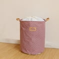 thumbnail image 2 of Caja de almacenamiento plegable, bolsas con cordón, Bolsa de Almacenamiento de Ropa en forma de barril de lunares, sin tapa, manta grande, organización de ropa, 2 of 5