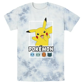 Men's Pokemon Pikachu Sitting Portrait Graphic Tee White/Blue