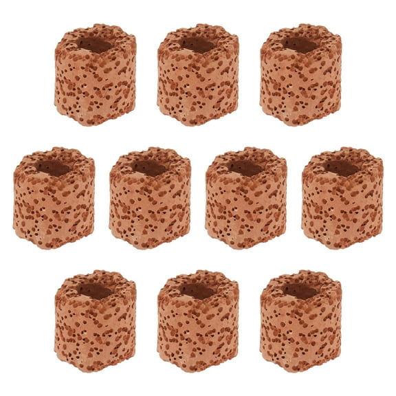 LULULION Ceramic Rings For Aquarium Plants Light Brown 10Pcs