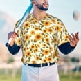 thumbnail image 5 of Lsque Classical Cute Sunflower Pattern Mens Polo Golf Shirts Funny Graphics Shorts Sleeve Button Shirts Baseball T-shirt-3X-Large, 5 of 7