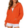 thumbnail image 2 of CFXNMZGR Women Hoodies Pullover Women's 2026 Spring Zip Up Y2K Hoodies Casual Long Sleeve Sweatshirts Fall Winter Track Jackets with Pockets (Orange,XL), 2 of 6